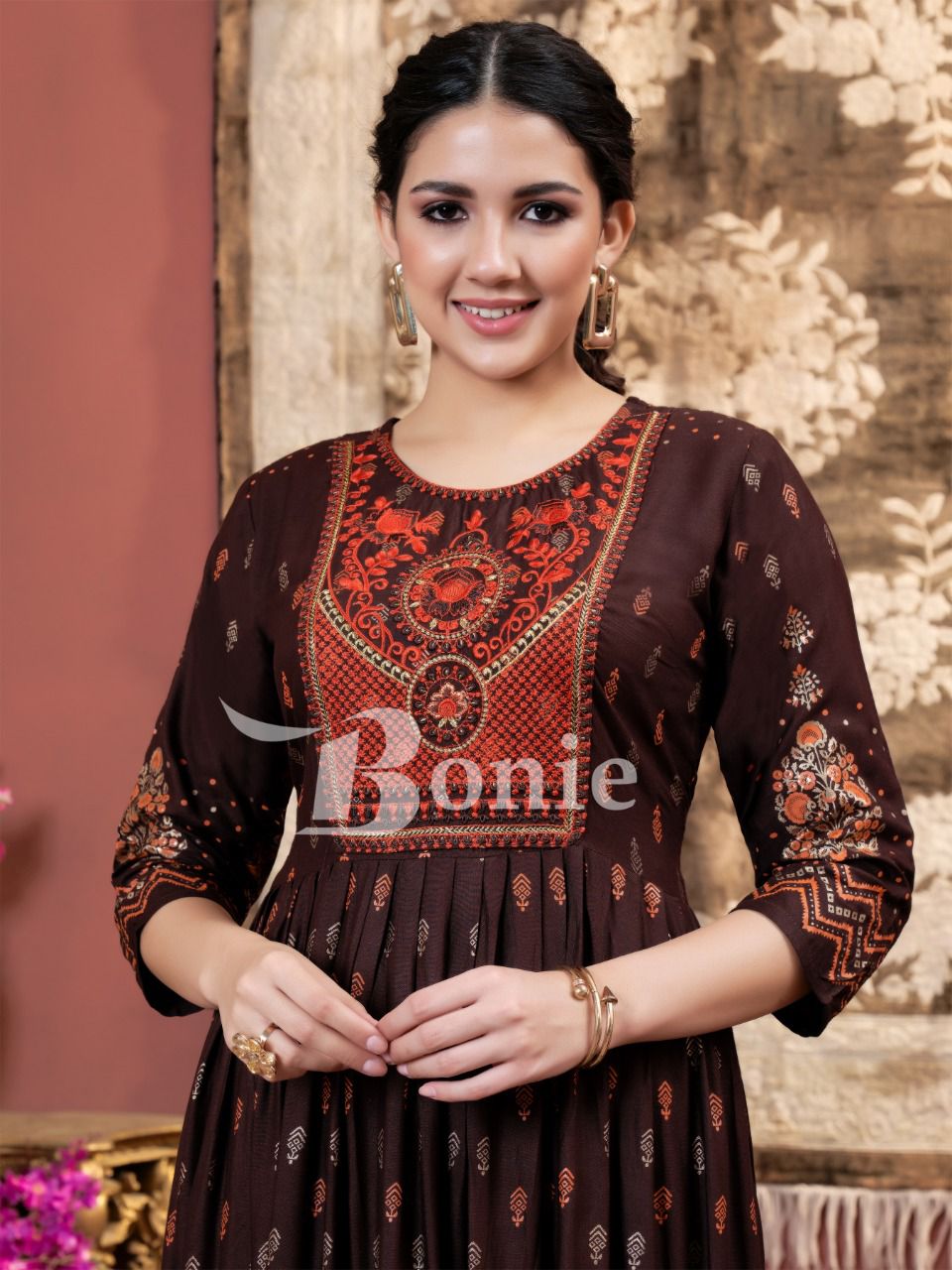 Bonie Lalila Rayon Printed Fancy Festival Wear Anarkali Long Kurti Collection